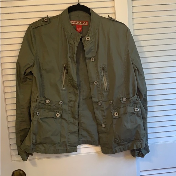 Vanilla Star Jackets & Blazers - Olive Military Utility Jacket